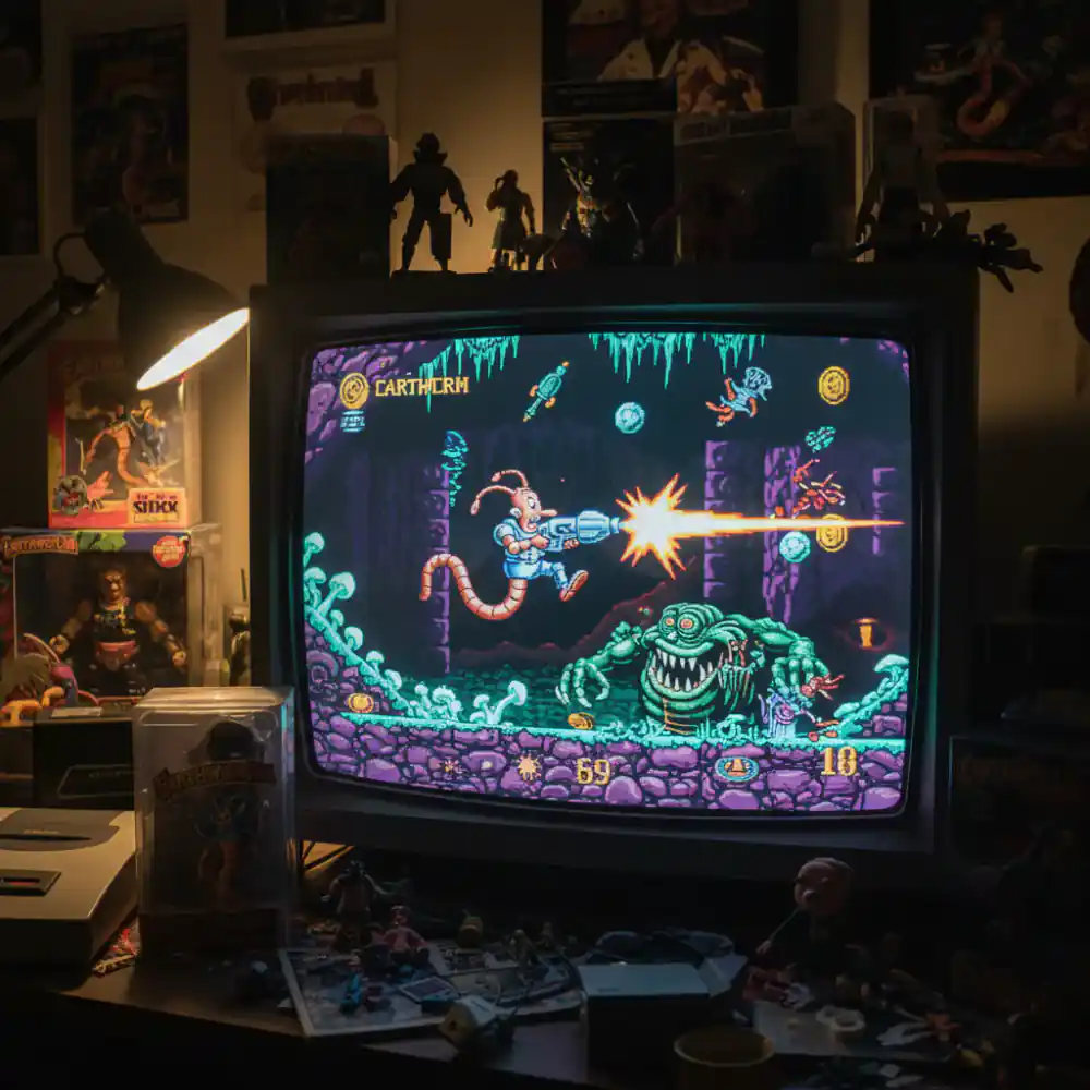 Earthworm Jim gameplay screen