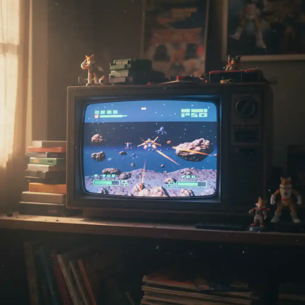 Star Fox gameplay screen