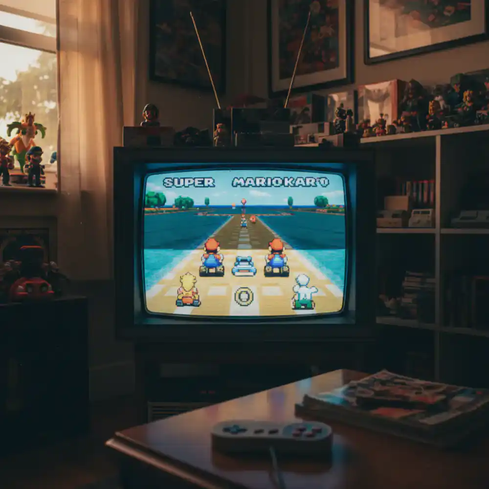 Super Mario Kart gameplay screen